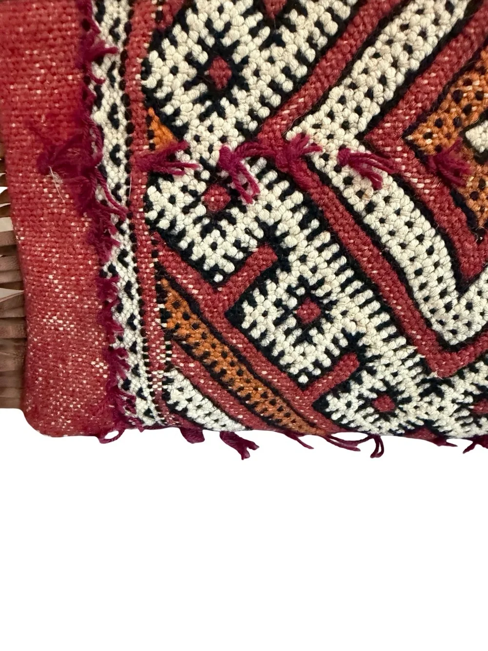 Gift From Morocco Brown Faux Leather Clutch Bag Purse Fringe Handbag Vegan